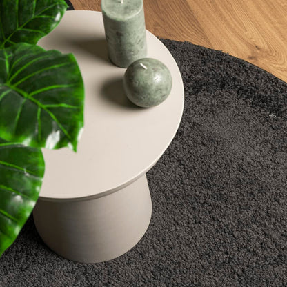 Vloerkleed Pamplona Shaggy Hoogpolig Modern Antraciet Ø 80 cm