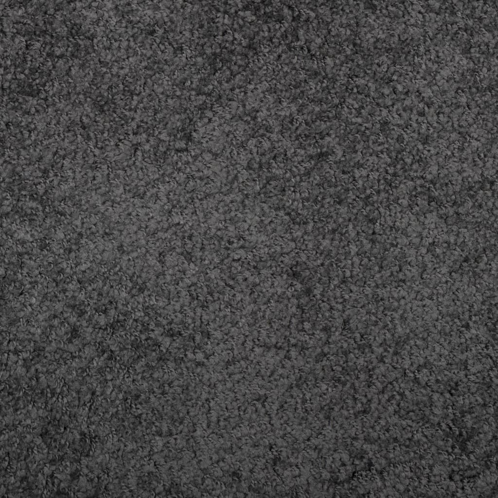 Vloerkleed Pamplona Shaggy Hoogpolig Modern Antraciet Ø 80 cm
