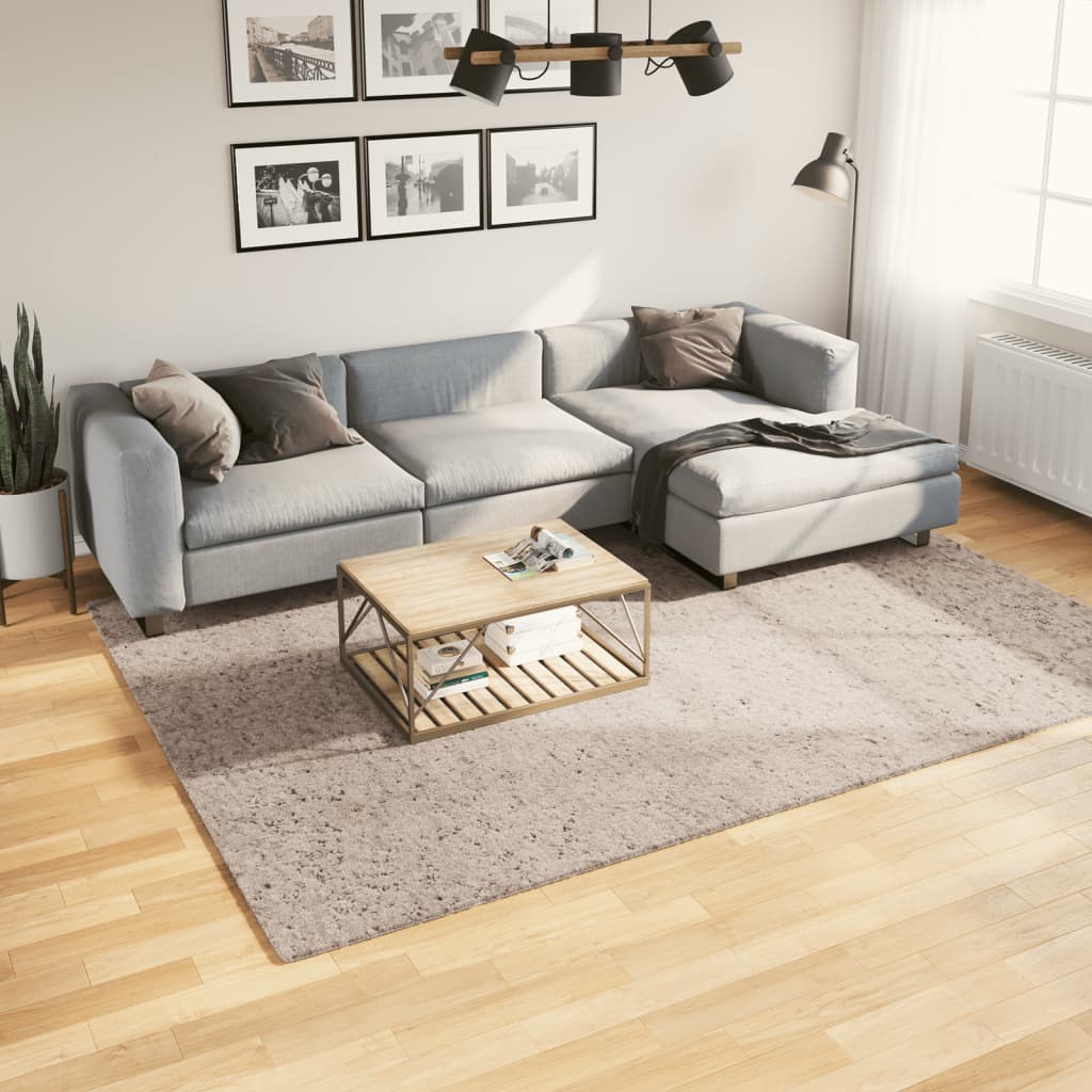 Vloerkleed Pamplona Shaggy Hoogpolig Modern Beige 200 x 280 cm
