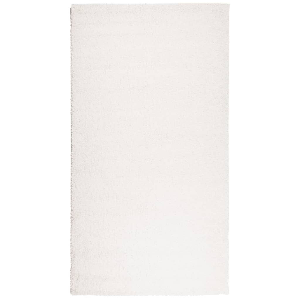 Vloerkleed Shaggy Hoogpolig Modern 60X110 Cm Crèmekleurig
