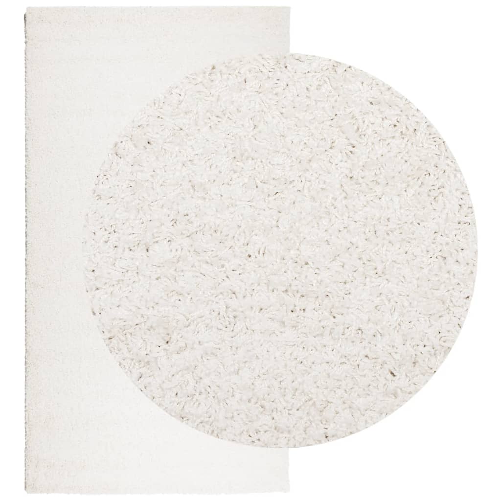 Vloerkleed Shaggy Hoogpolig Modern 60X110 Cm Crèmekleurig