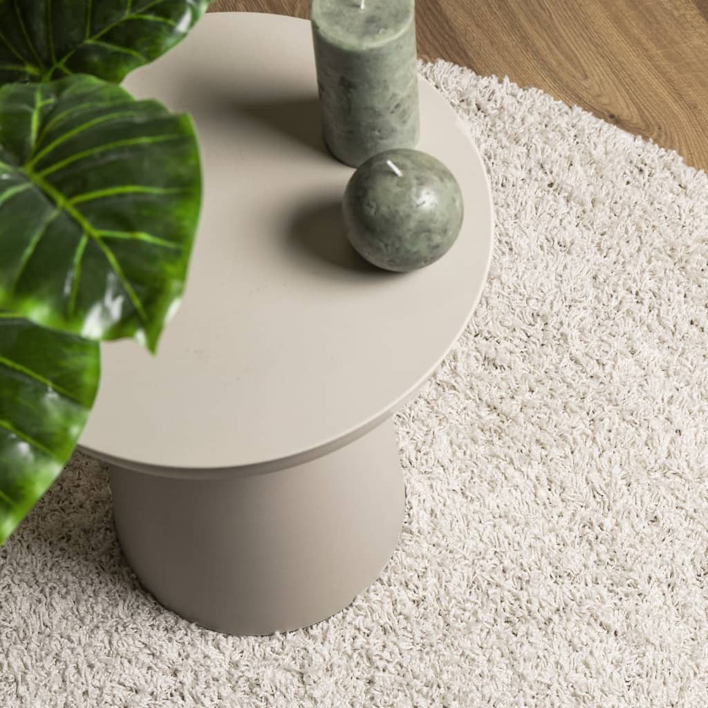 Vloerkleed Shaggy Hoogpolig Modern 60X110 Cm Crèmekleurig