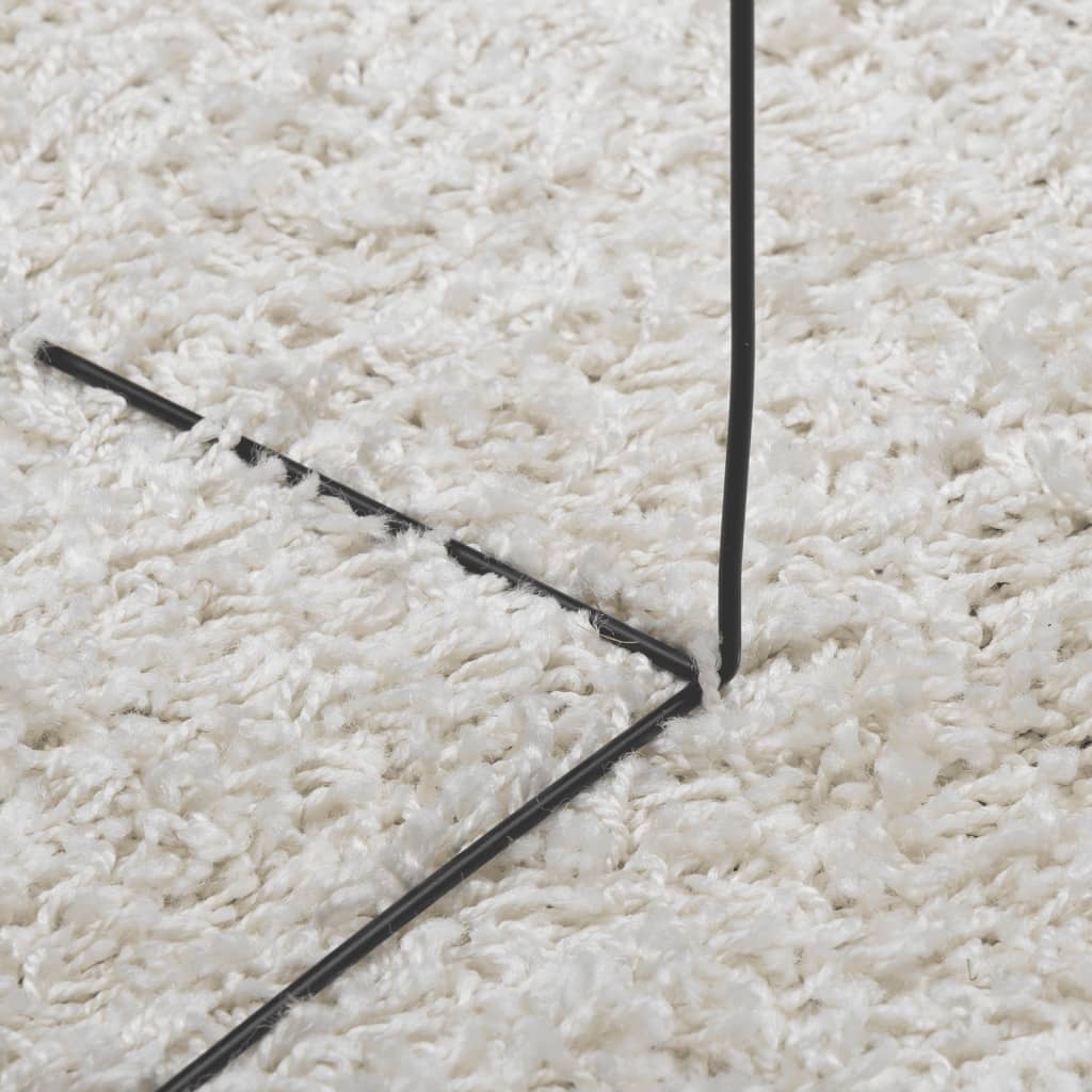 Vloerkleed Shaggy Hoogpolig Modern 60X110 Cm Crèmekleurig