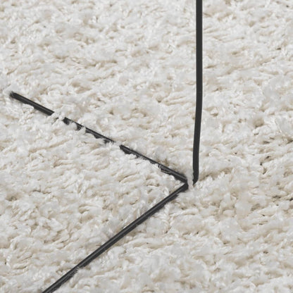 Vloerkleed Shaggy Hoogpolig Modern 60X110 Cm Crèmekleurig