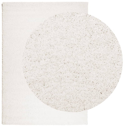 Vloerkleed Shaggy Hoogpolig Modern 120X170 Cm Crèmekleurig