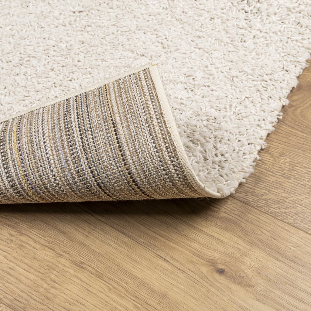 Vloerkleed Shaggy Hoogpolig Modern 120X170 Cm Crèmekleurig