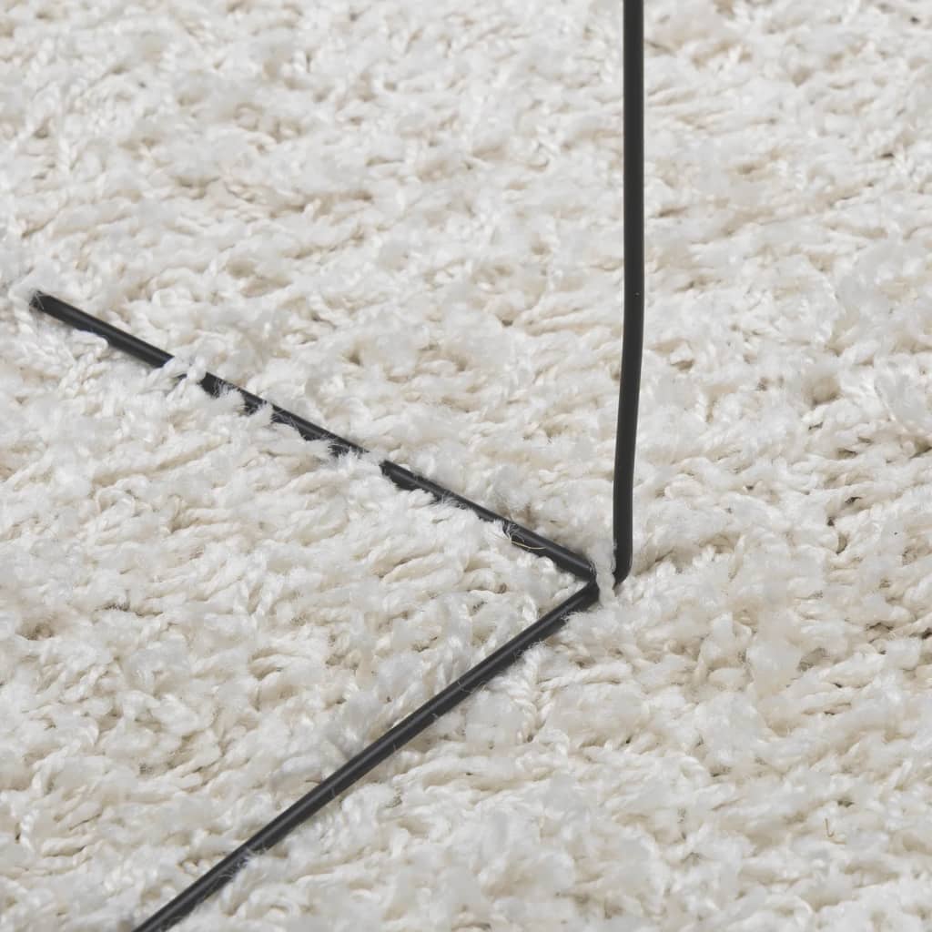 Vloerkleed Shaggy Hoogpolig Modern 120X170 Cm Crèmekleurig