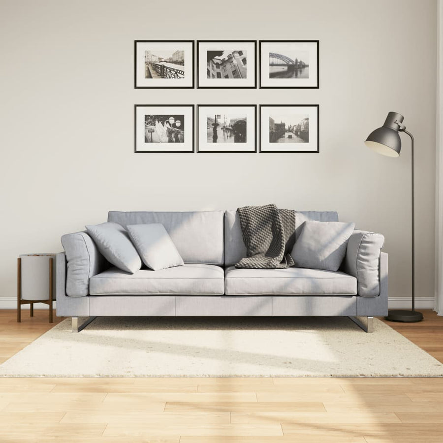 Vloerkleed Shaggy Hoogpolig Modern 120X170 Cm Crèmekleurig