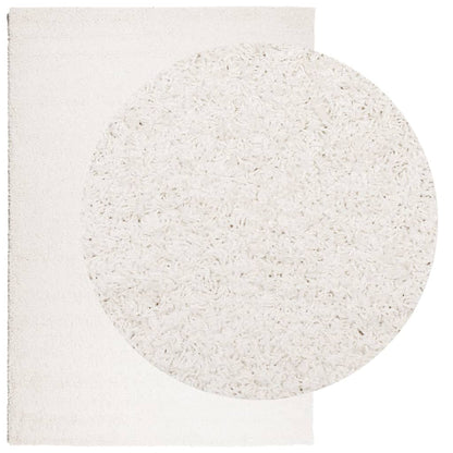 Vloerkleed Shaggy Hoogpolig Modern 140X200 Cm Crèmekleurig