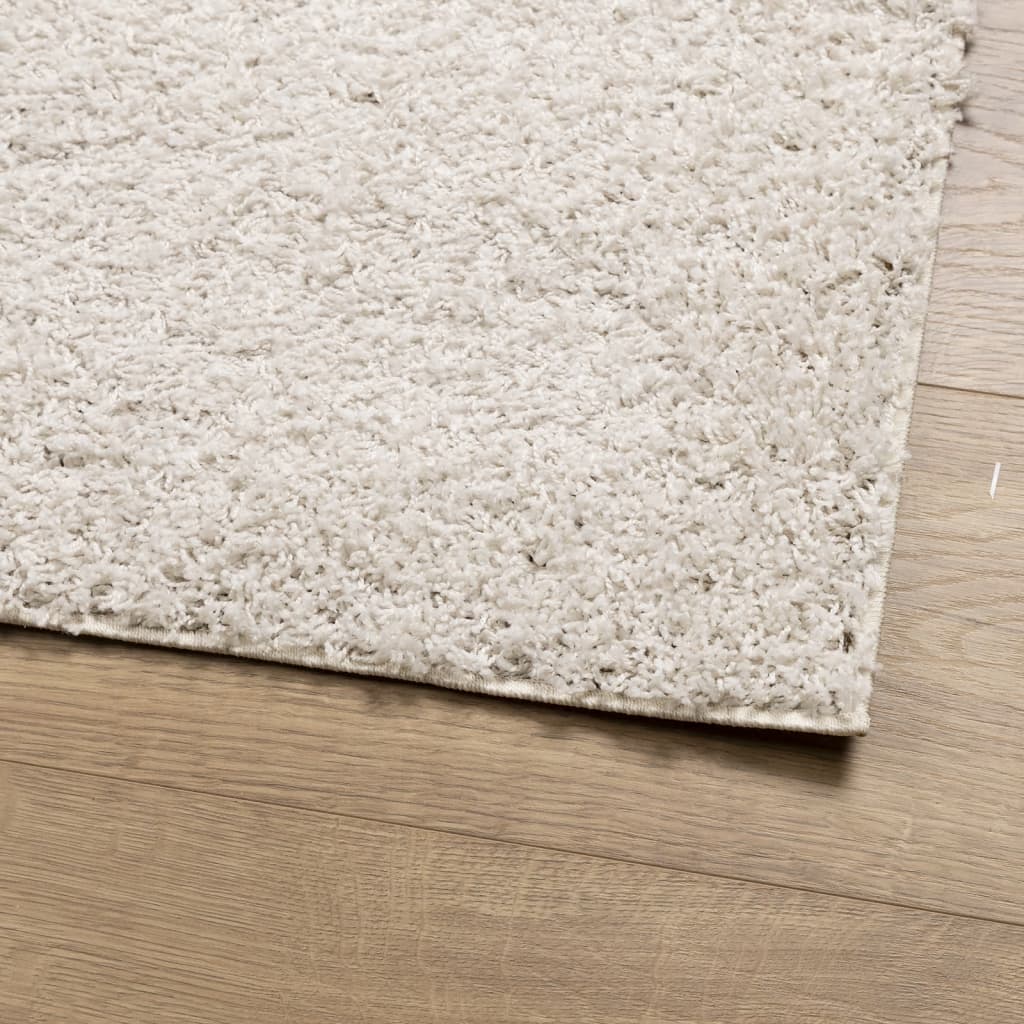 Vloerkleed Shaggy Hoogpolig Modern 140X200 Cm Crèmekleurig