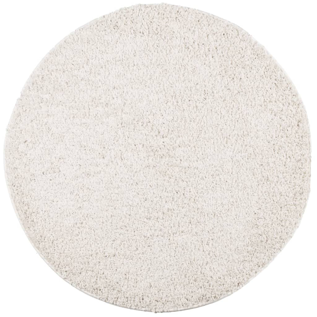 Vloerkleed PAMPLONA shaggy hoogpolig modern Ø 200 cm crèmekleur