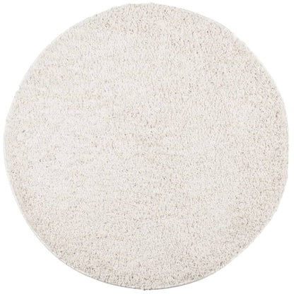Vloerkleed PAMPLONA shaggy hoogpolig modern Ø 200 cm crèmekleur