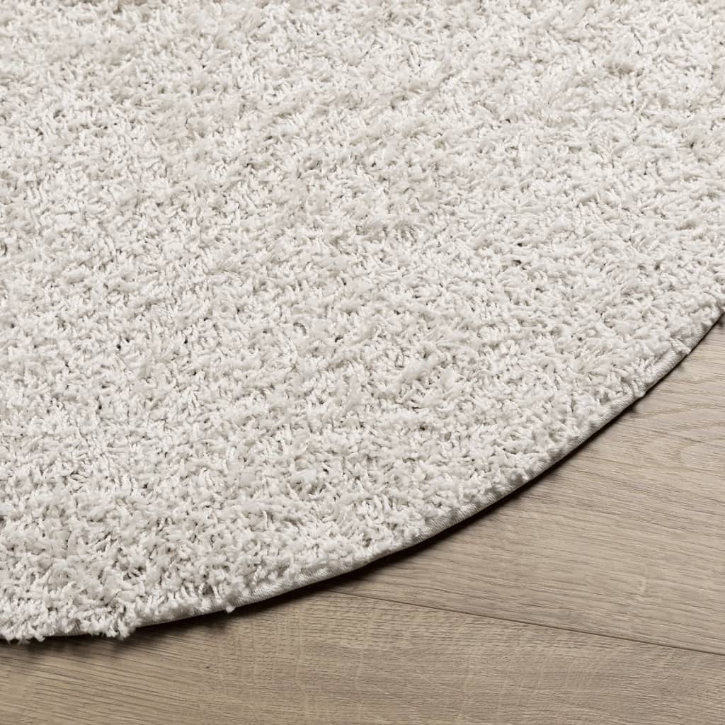 Vloerkleed PAMPLONA shaggy hoogpolig modern Ø 200 cm crèmekleur