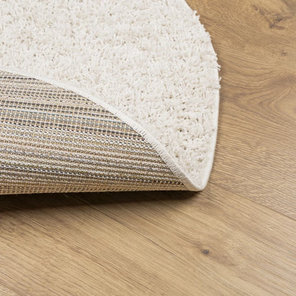 Vloerkleed PAMPLONA shaggy hoogpolig modern Ø 200 cm crèmekleur