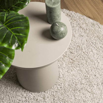Vloerkleed PAMPLONA shaggy hoogpolig modern Ø 200 cm crèmekleur