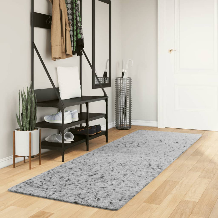 Vloerkleed Pamplona Shaggy Hoogpolig Modern 80X250 Cm Grijs