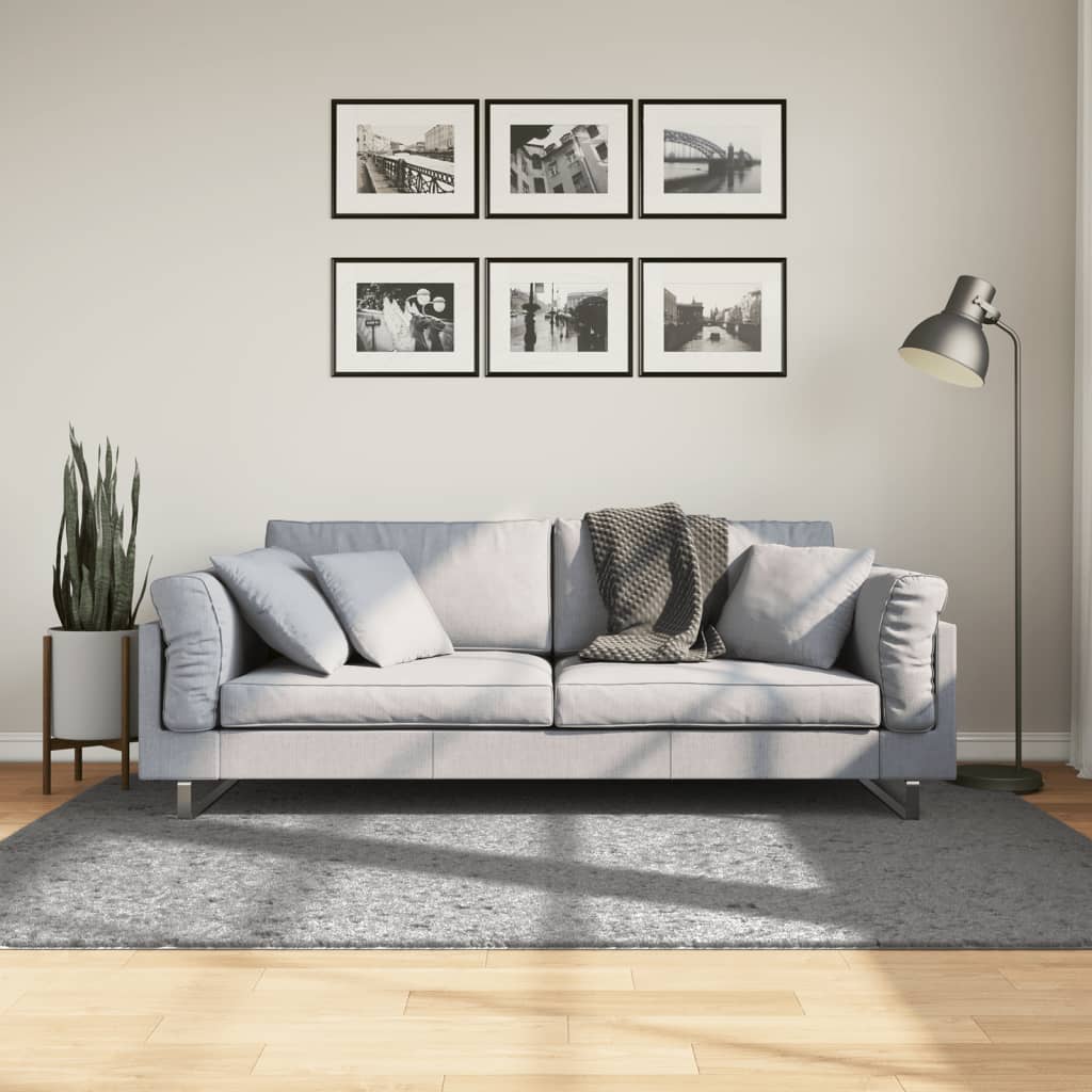 Vloerkleed Pamplona Shaggy Hoogpolig Modern 140X200 Cm Grijs
