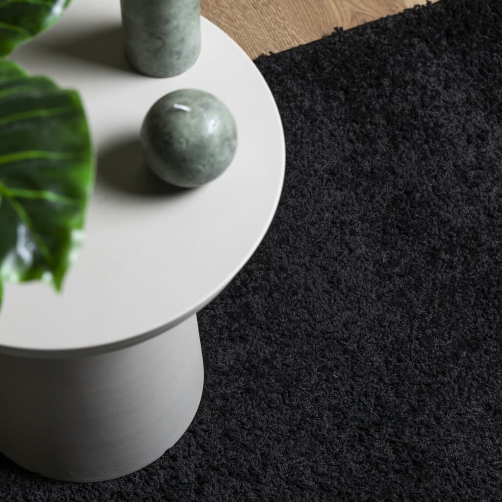 Vloerkleed Pamplona Shaggy Hoogpolig Modern 140X200 Cm Zwart