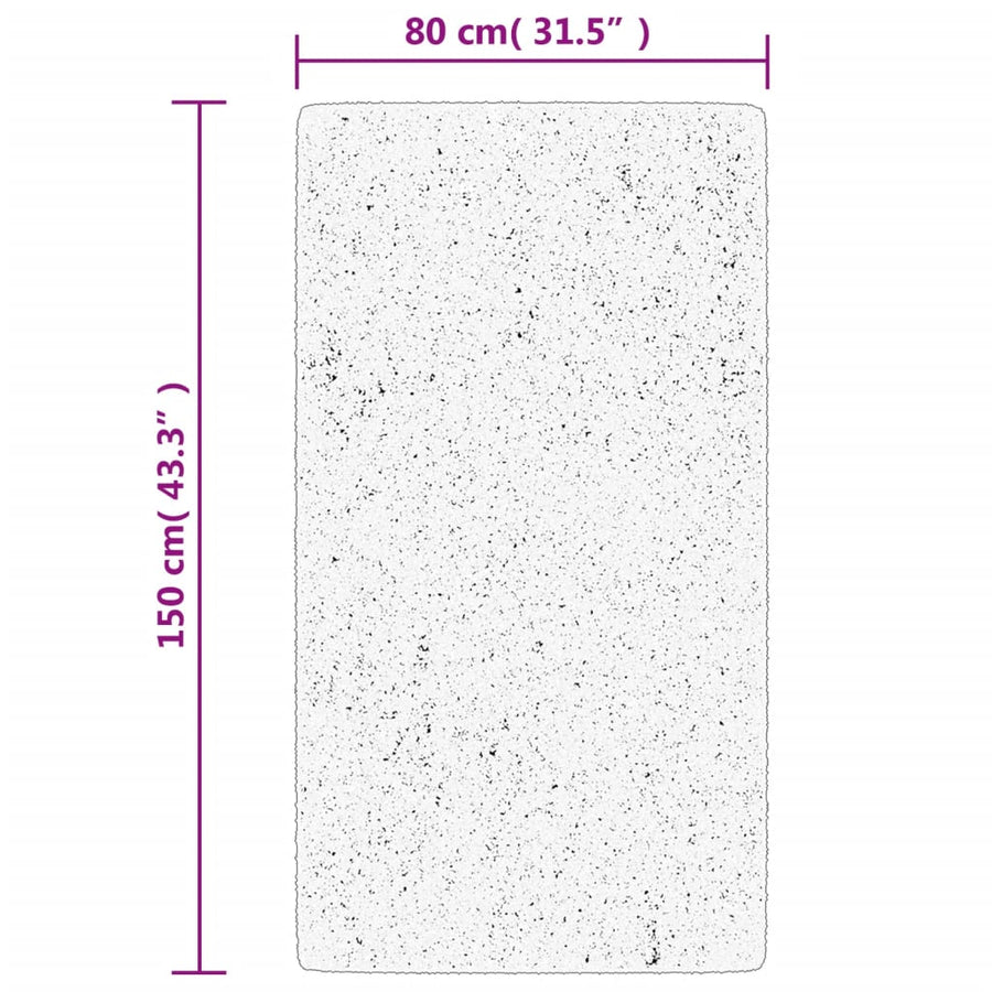 Vloerkleed Shaggy Hoogpolig Modern 80X150 Cm Groen