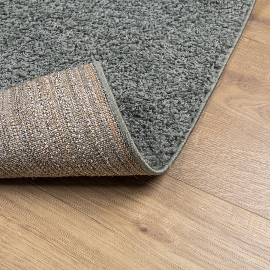 Vloerkleed Shaggy Hoogpolig Modern 160X160 Cm Groen