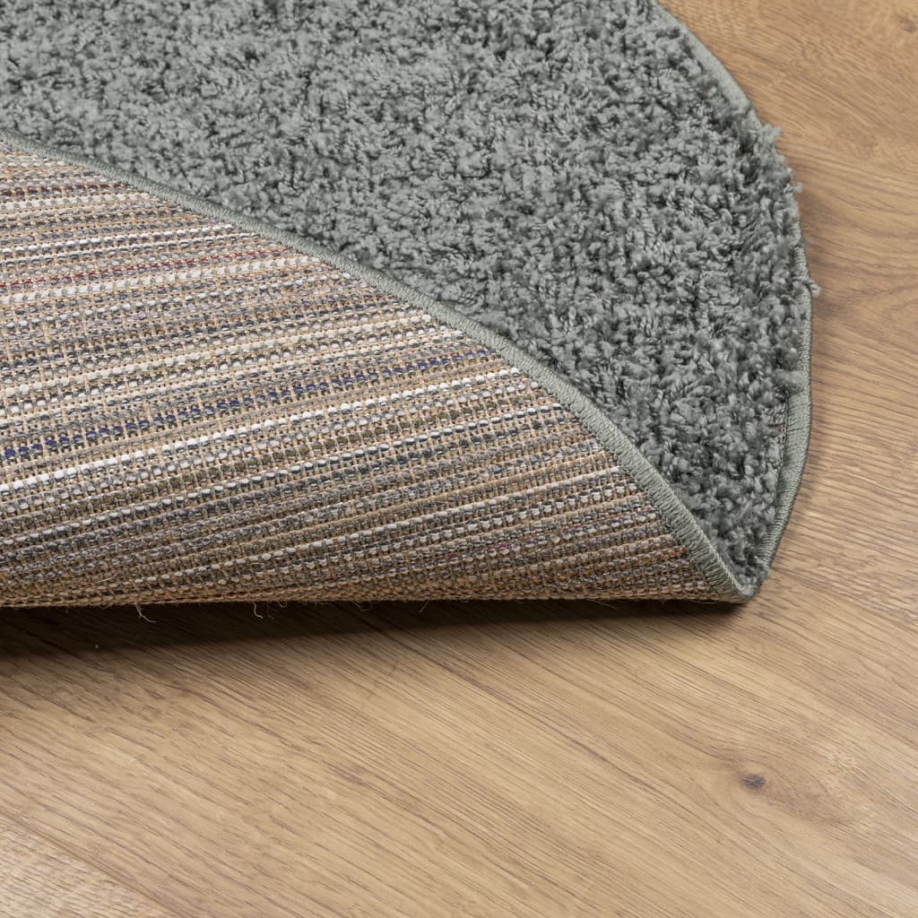 Vloerkleed Shaggy Hoogpolig Modern Ø 100 Cm Groen