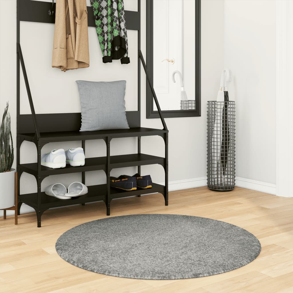 Vloerkleed Shaggy Hoogpolig Modern Ø 100 Cm Groen