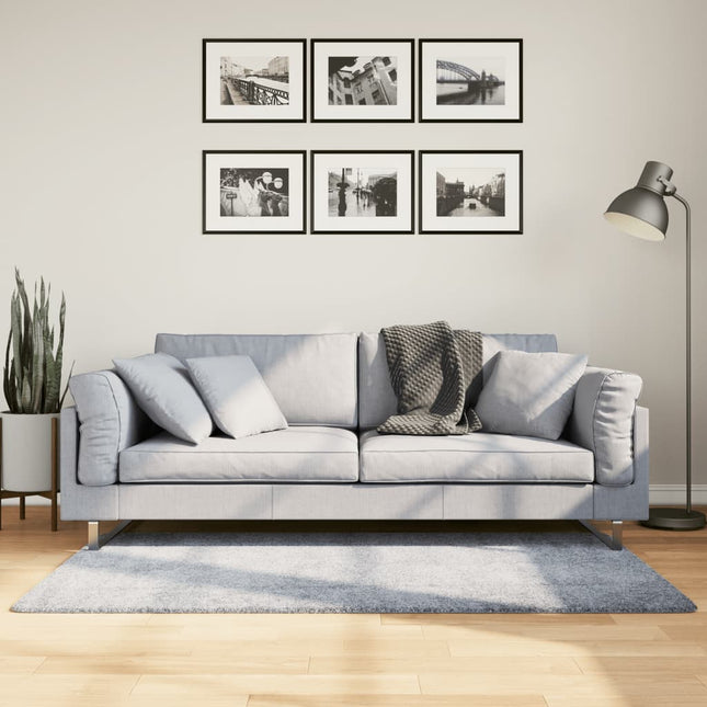 Vloerkleed Shaggy Hoogpolig Modern Blauw 80 x 150 cm