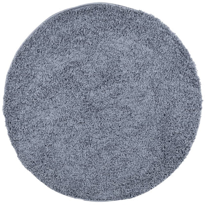 Vloerkleed Shaggy Hoogpolig Modern Ø 100 Cm Blauw