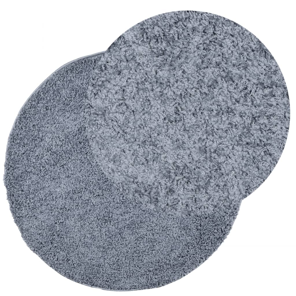 Vloerkleed Shaggy Hoogpolig Modern Ø 100 Cm Blauw