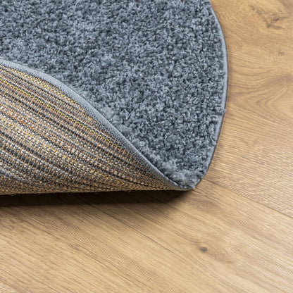 Vloerkleed Shaggy Hoogpolig Modern Ø 100 Cm Blauw