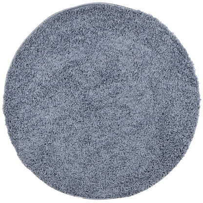 Vloerkleed Shaggy Hoogpolig Modern Ø 200 Cm Blauw