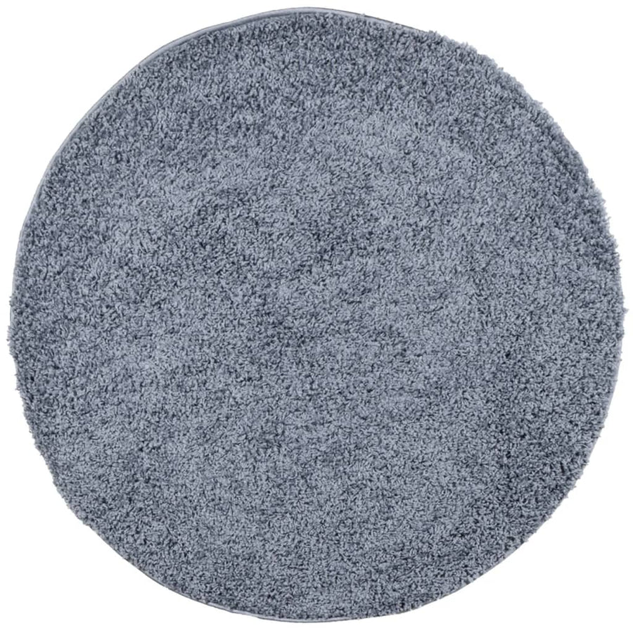 Vloerkleed Shaggy Hoogpolig Modern Ø 200 Cm Blauw