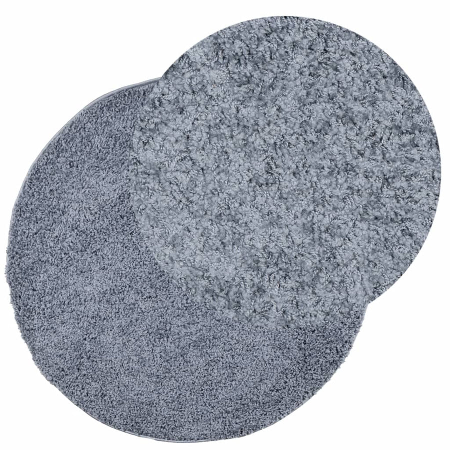 Vloerkleed Shaggy Hoogpolig Modern Ø 200 Cm Blauw