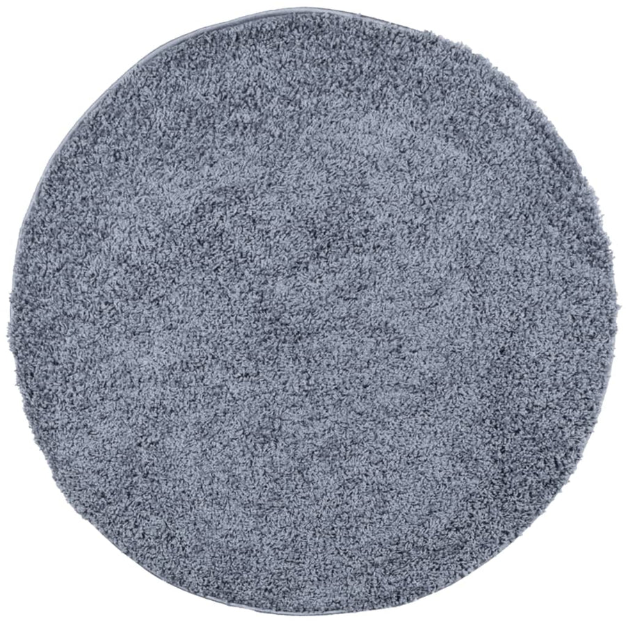 Vloerkleed Shaggy Hoogpolig Modern Ø 280 Cm Blauw