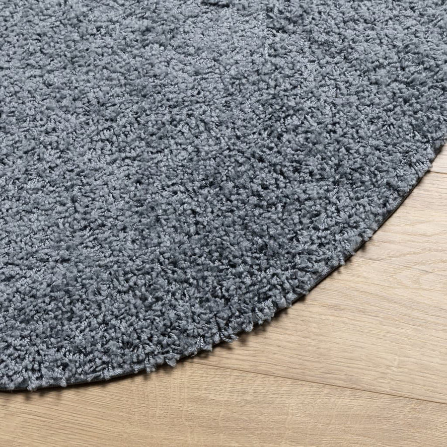 Vloerkleed Shaggy Hoogpolig Modern Ø 280 Cm Blauw