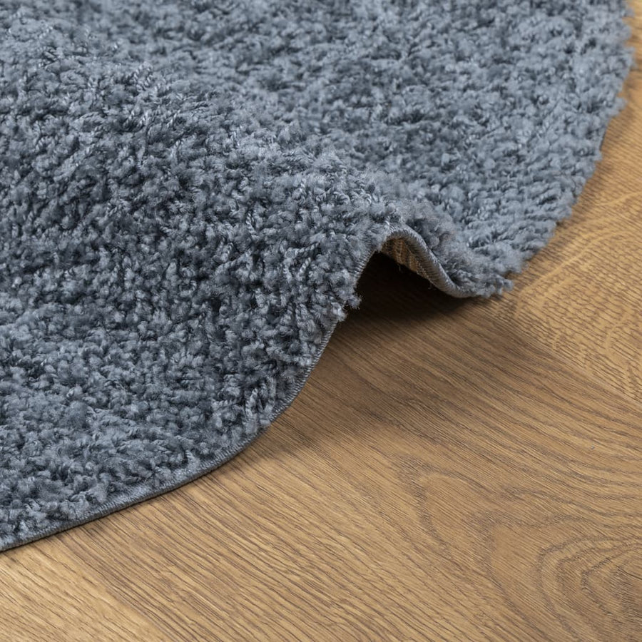 Vloerkleed Shaggy Hoogpolig Modern Ø 280 Cm Blauw