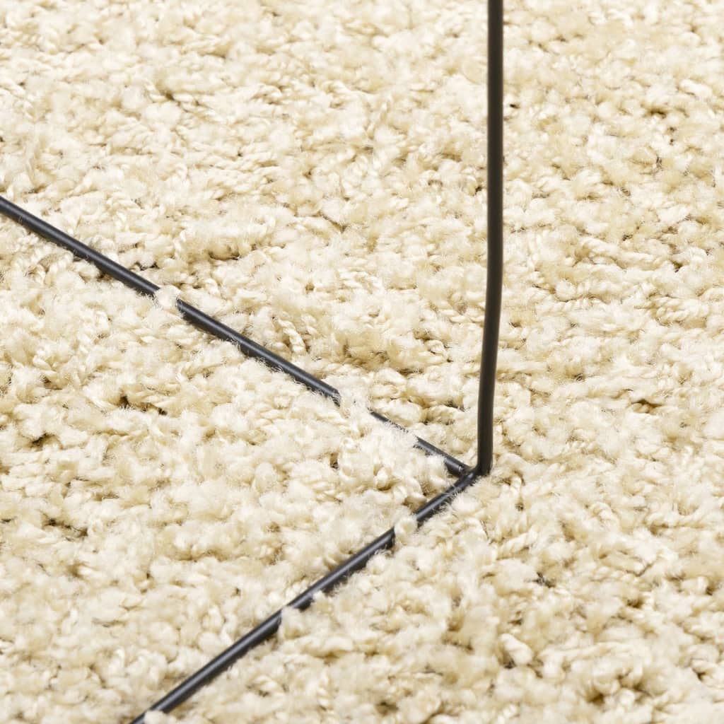 Vloerkleed Shaggy Hoogpolig Modern 60X110 Cm Goudkleurig