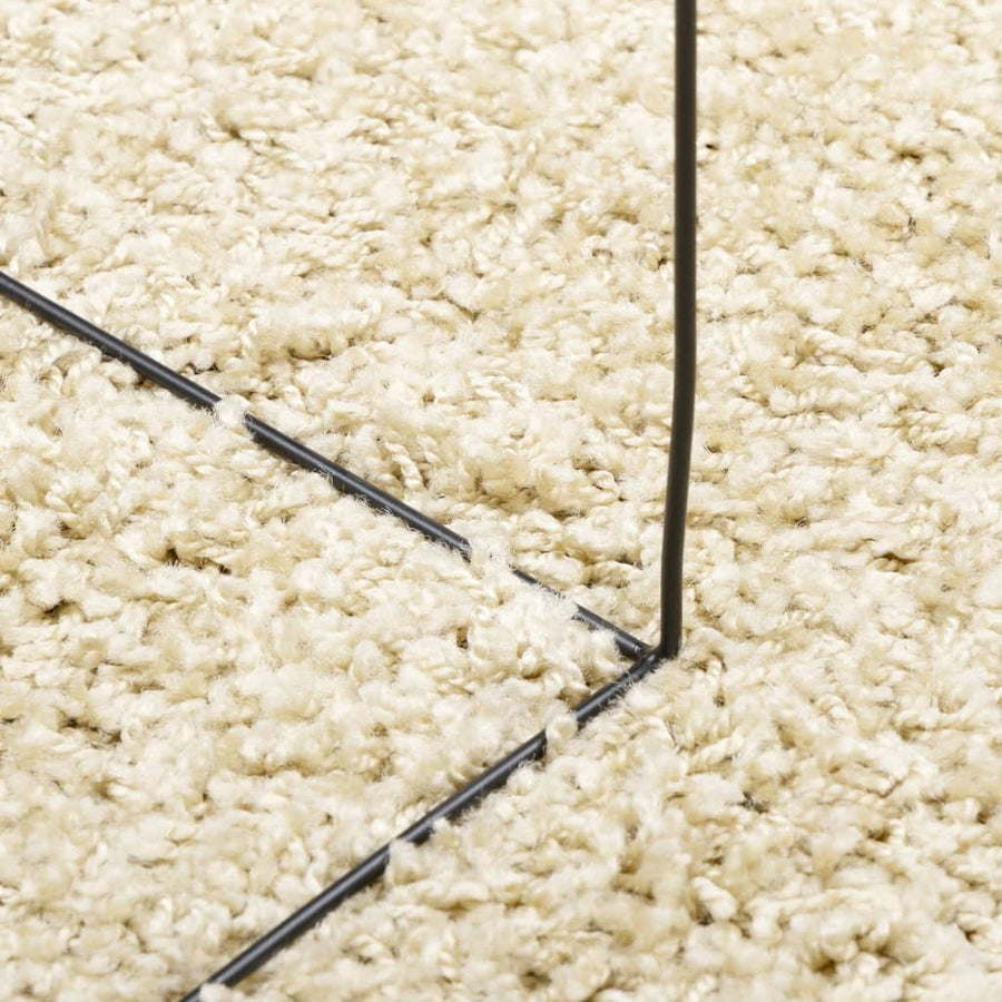Vloerkleed Shaggy Hoogpolig Modern 60X110 Cm Goudkleurig