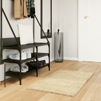 Vloerkleed Shaggy Hoogpolig Modern 60X110 Cm Goudkleurig