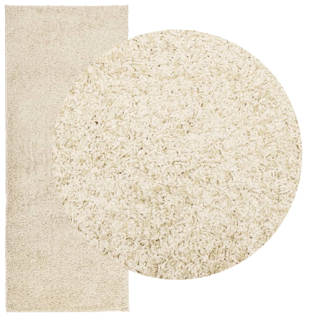 Vloerkleed Shaggy Hoogpolig Modern 80X200 Cm Goudkleurig