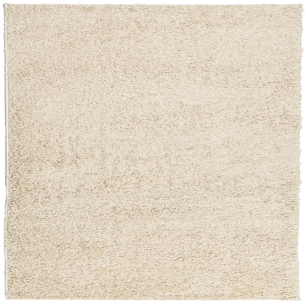 Vloerkleed Shaggy Hoogpolig Modern 160X160 Cm Goudkleurig