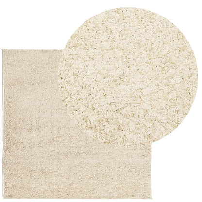 Vloerkleed Shaggy Hoogpolig Modern 160X160 Cm Goudkleurig