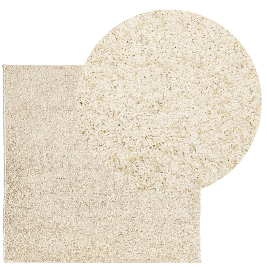 Vloerkleed Shaggy Hoogpolig Modern 160X160 Cm Goudkleurig