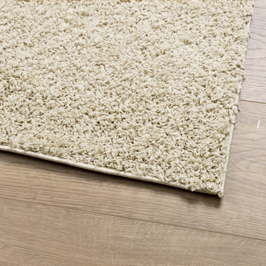 Vloerkleed Shaggy Hoogpolig Modern 160X160 Cm Goudkleurig