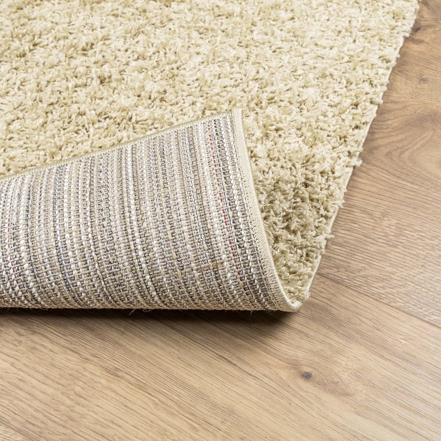 Vloerkleed Shaggy Hoogpolig Modern 160X160 Cm Goudkleurig
