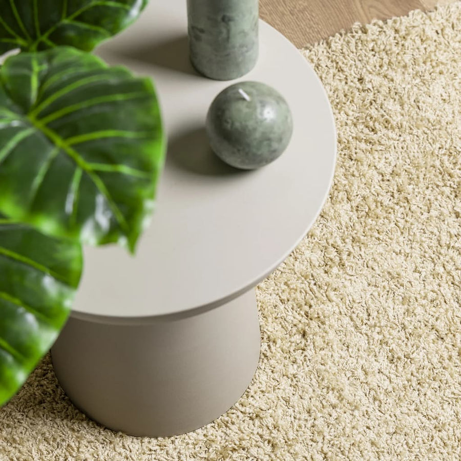 Vloerkleed Shaggy Hoogpolig Modern 160X160 Cm Goudkleurig