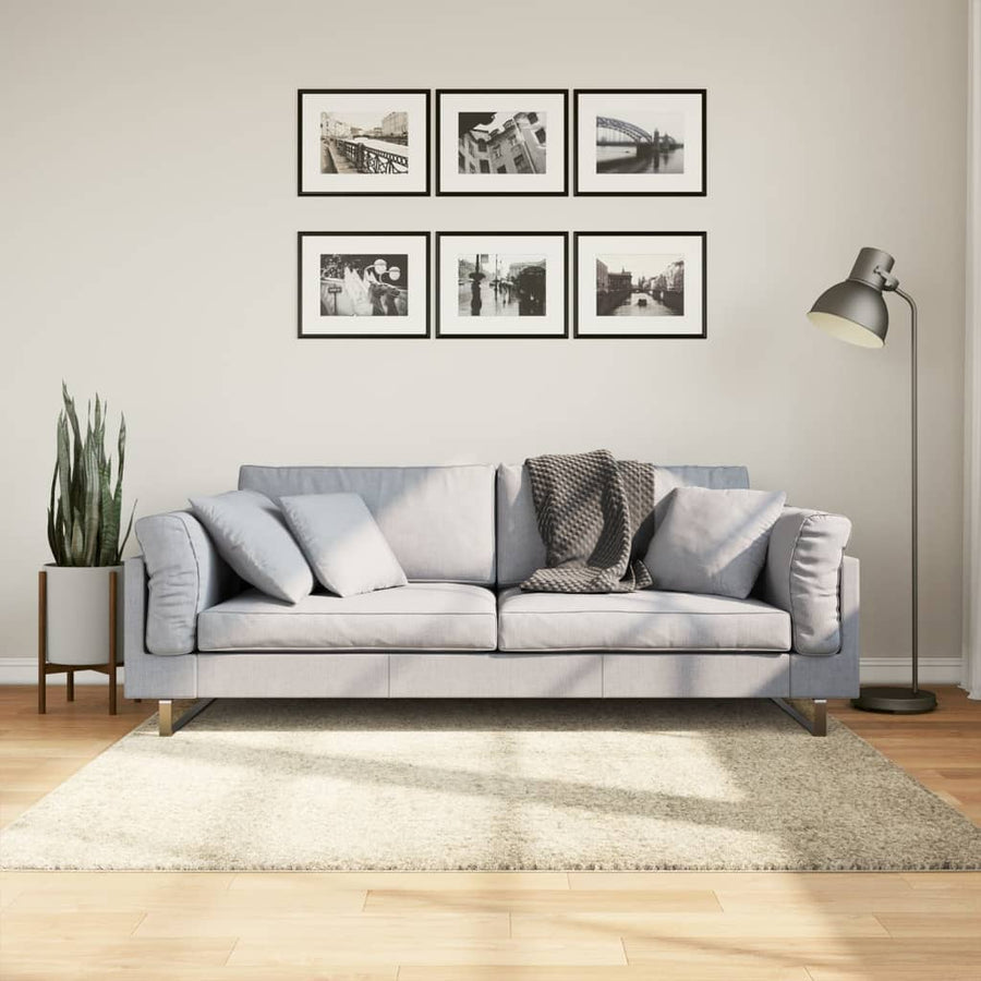 Vloerkleed Shaggy Hoogpolig Modern 160X160 Cm Goudkleurig