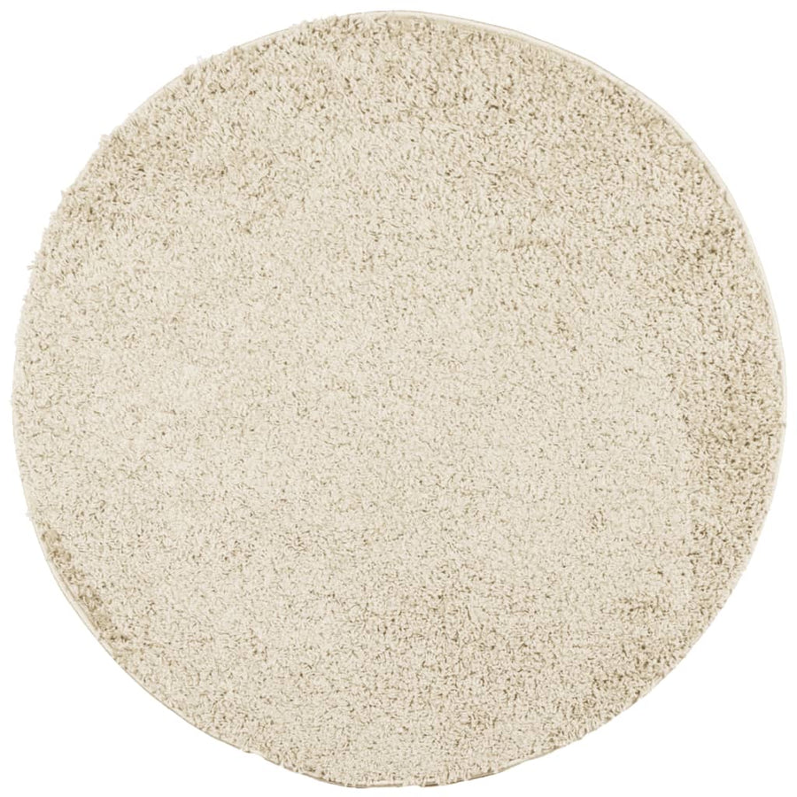 Vloerkleed Shaggy Hoogpolig Modern Ø 160 Cm Goudkleurig