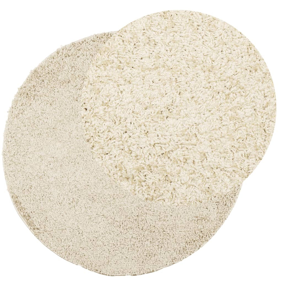 Vloerkleed Shaggy Hoogpolig Modern Ø 160 Cm Goudkleurig