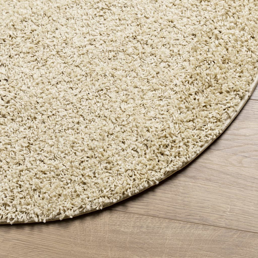 Vloerkleed Shaggy Hoogpolig Modern Ø 160 Cm Goudkleurig
